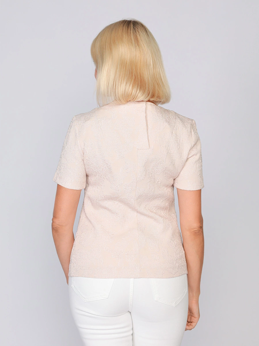 Жаккардовая блуза с коротким рукавом